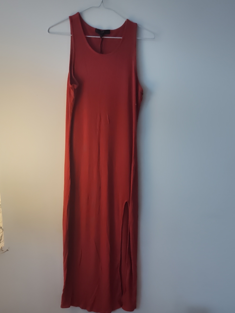 Dynamite Sleeveless Maxi Dress in Rust Red